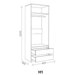 Шкаф 2-х дверный М1 Агата