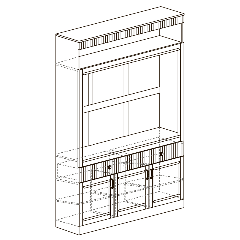 Шкаф многоцелевой №955 Нельсон, Кашемир серый 