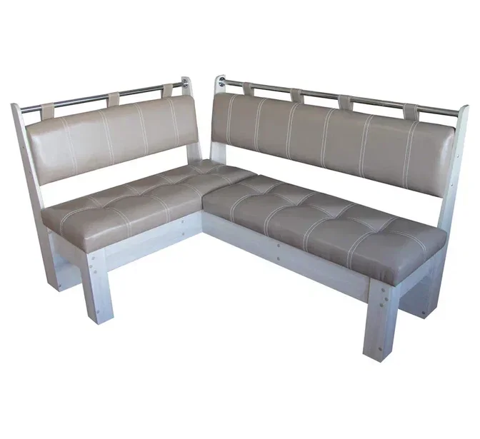 Угловая скамья Аленка-25, Ясень Шимо Светлый / Кожзам В-07 