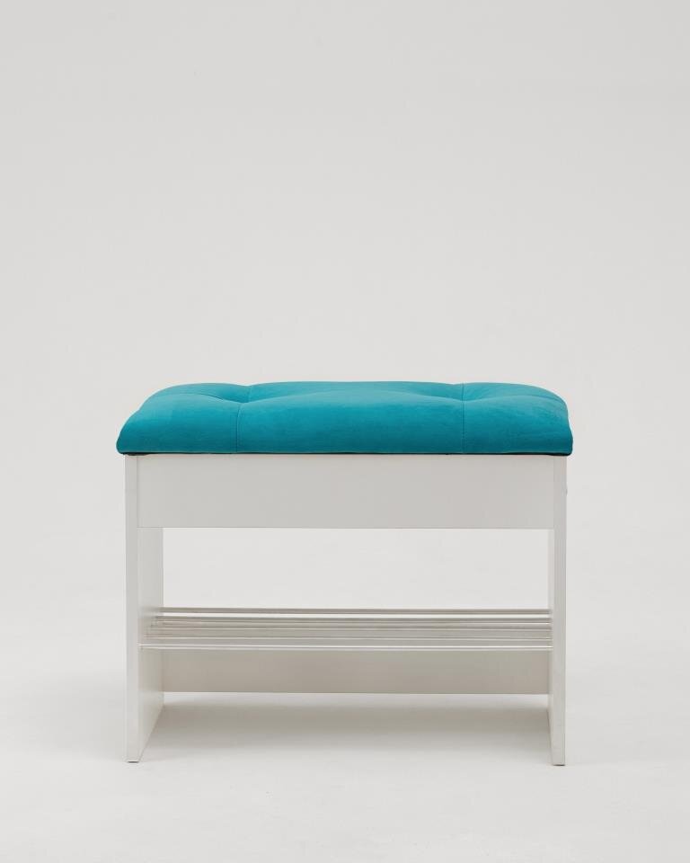 Тумба для обуви Лина, белый / фиолетовый 