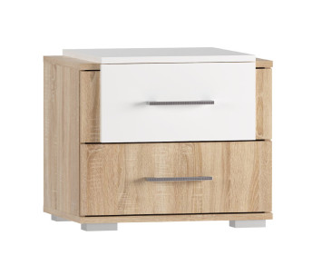 Тумбы прикроватные (2 штуки) Бьянка, Сонома / Белый глянец