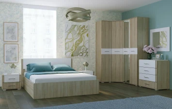 Тумбы прикроватные (2 штуки) Бьянка, Сонома / Белый глянец