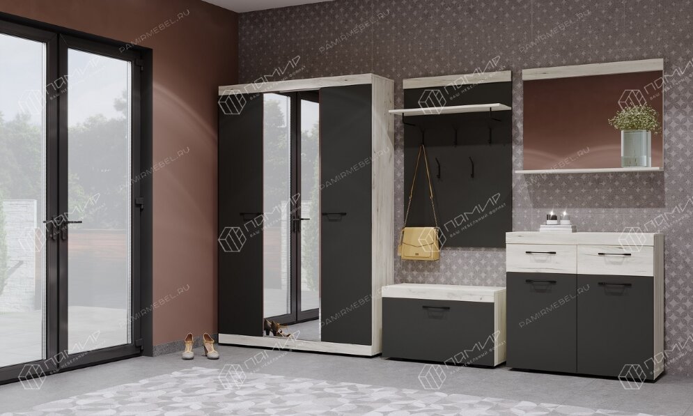 Тумба Соната ТС-900, Крафт белый - Антрацит 