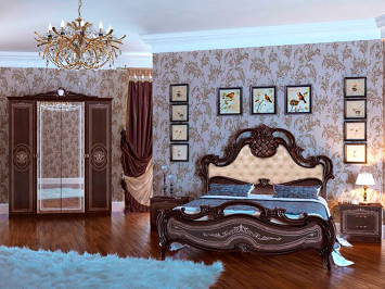 Кровать мягкое изголовье СГ-10 Грация, Орех