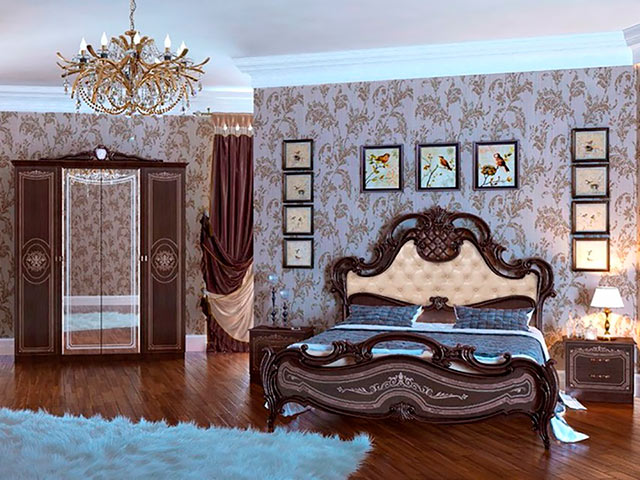 Кровать мягкое изголовье СГ-10 Грация, Орех 