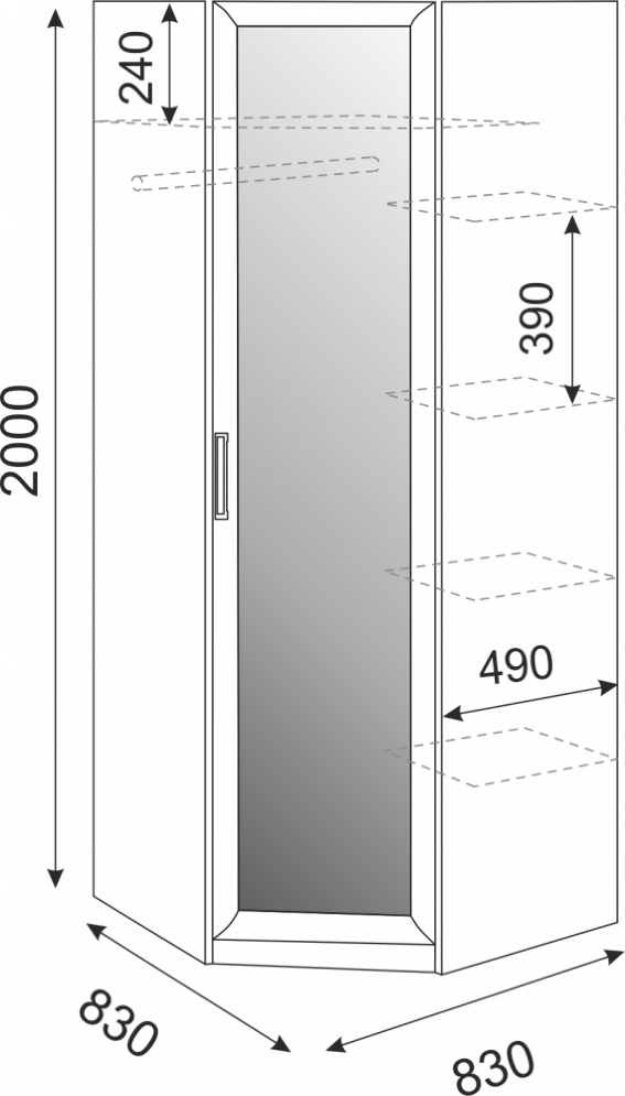 Шкаф угловой Walker (Волкер) 