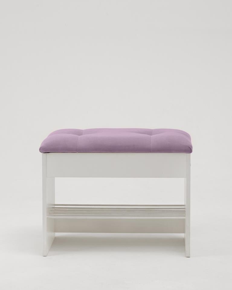 Тумба для обуви Лина, белый / бирюза 