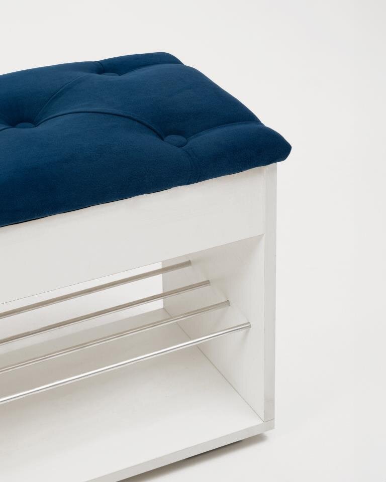 Тумба для обуви Лина, белый / бирюза 