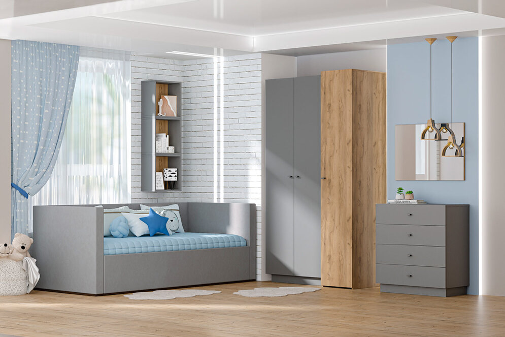 Комод 4 ящика К-1 Квадро, Графит 