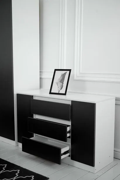 Комод 1200 Парус, белый/Графит 