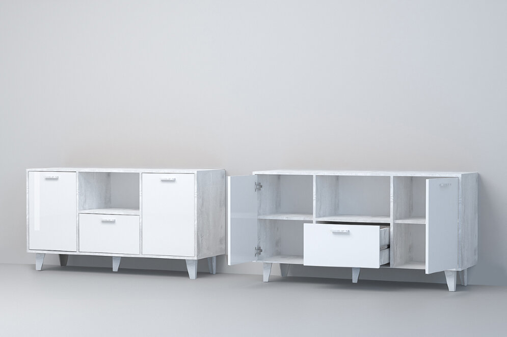 Тумба с 2мя дверями и 1 ящиком на ножках Т-2 ЭГО  