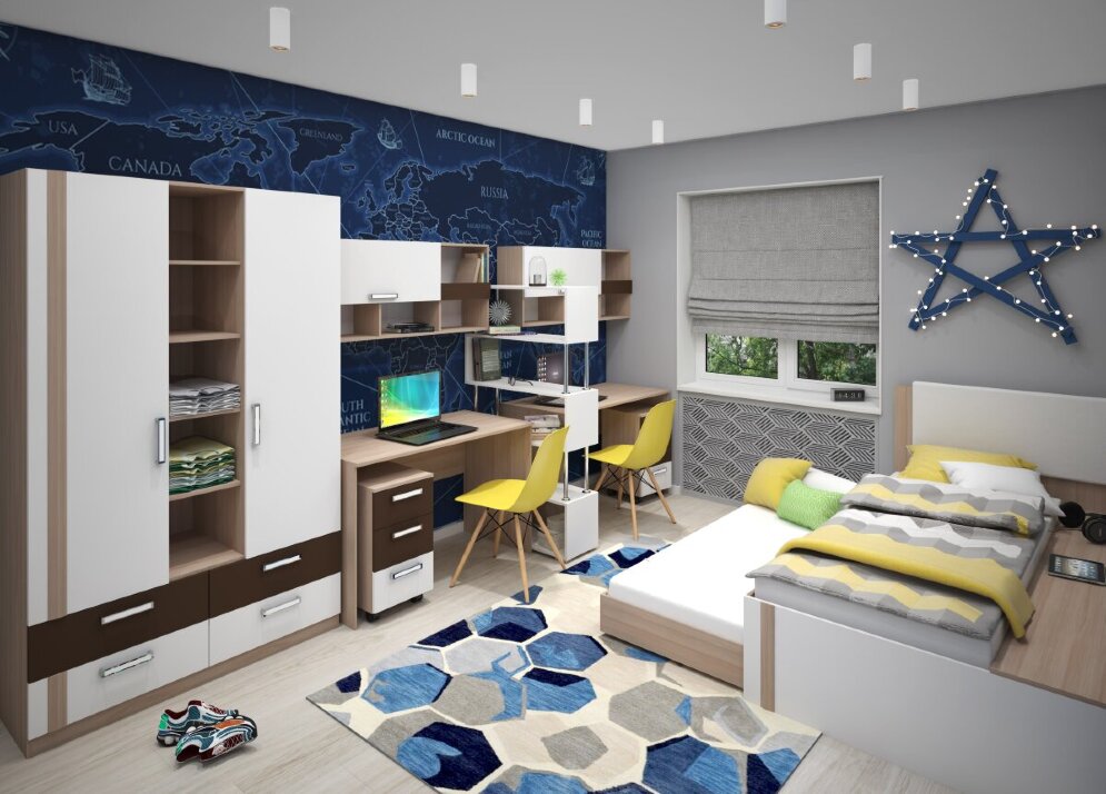 Шкаф трехсекционный Walker (Волкер) 