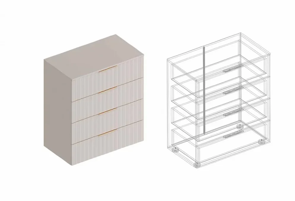 Комод Тефия 4 ящика 