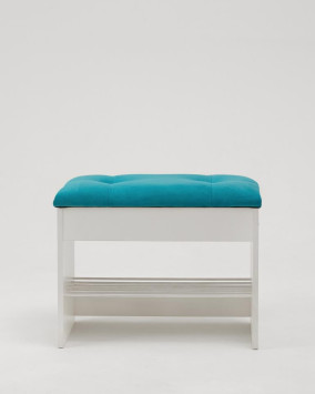 Тумба для обуви Лина, белый / синий