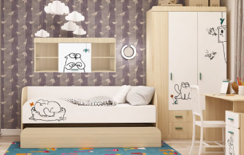 Шкаф 3-х дверный Кот