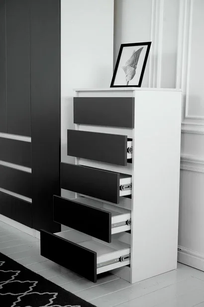 Комод 600 Парус, белый/Графит 