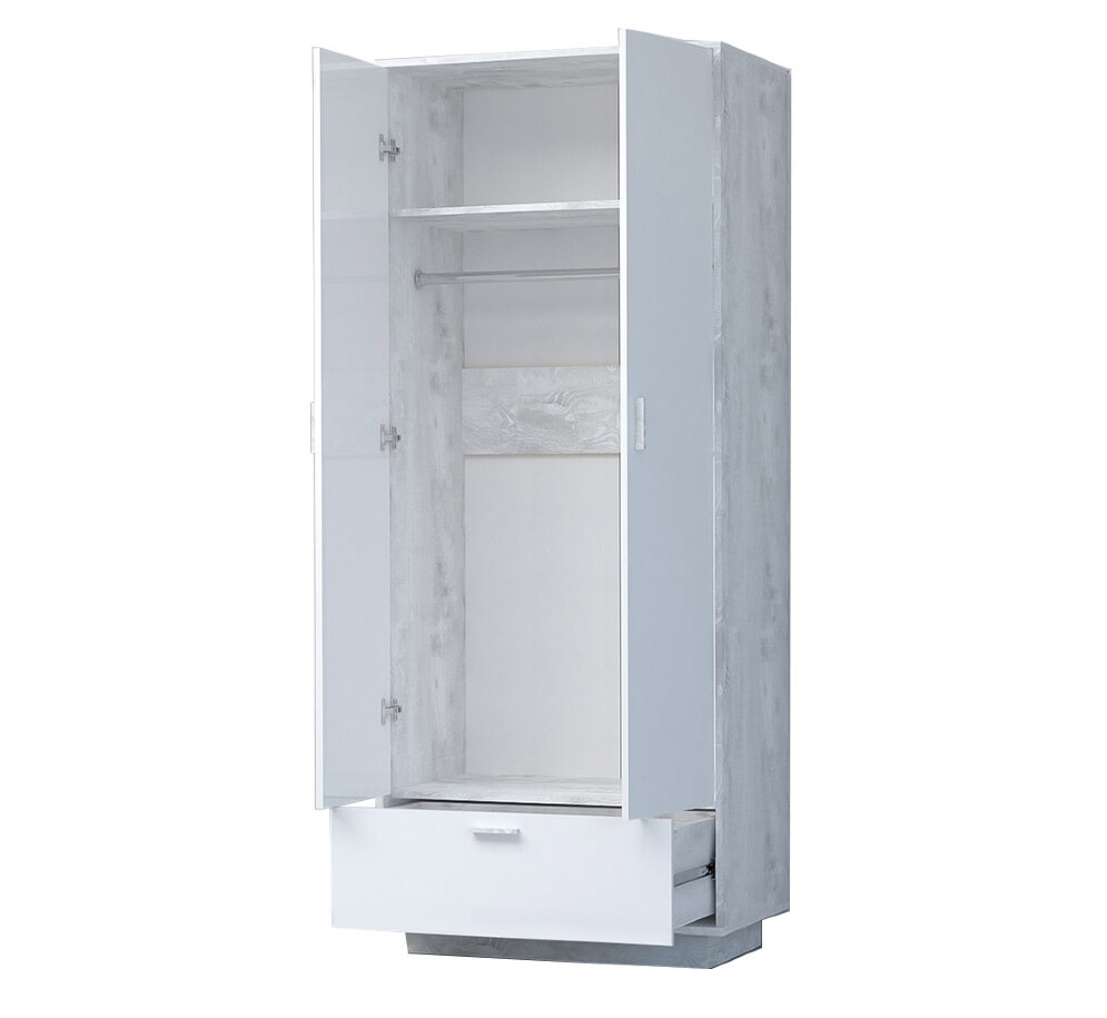 Шкаф с 2 дверями и 1 ящиком на цоколе Шк-1 ЭГО, бетон 