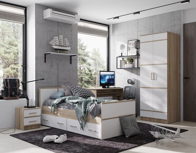 Кровать 0,9 Сакура, сонома 