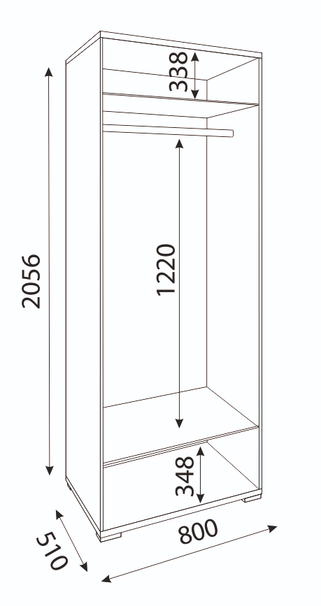Шкаф 2-х дверный Мармарис 