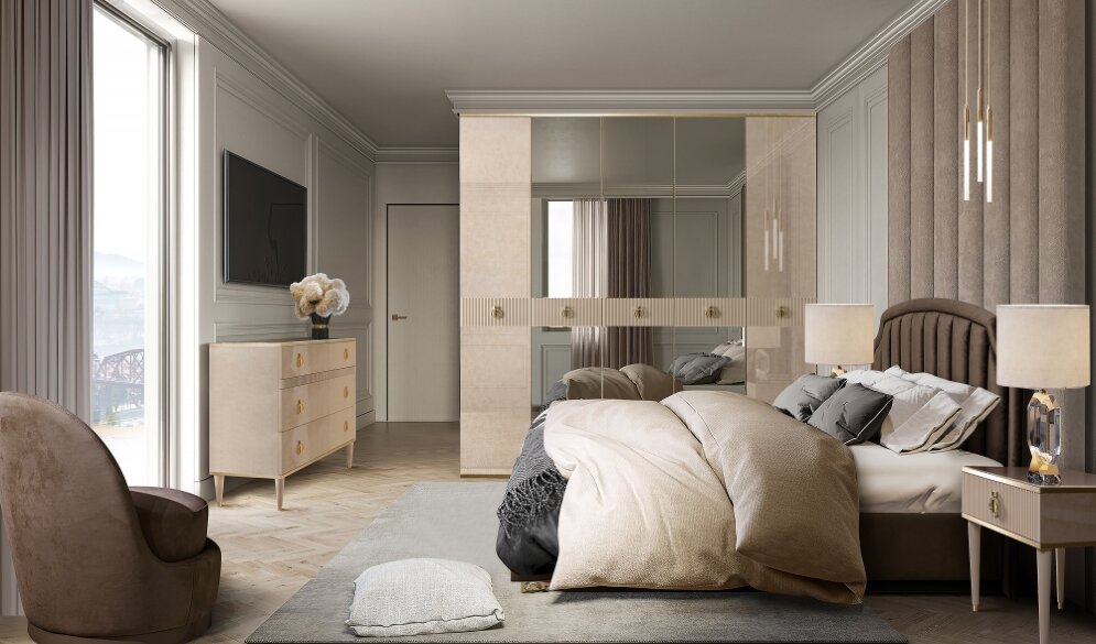 Шкаф 5 дверей РМШ1/5(s) (с зеркалом)  Rimini Solo 