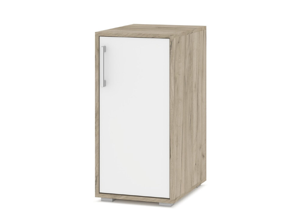 Тумба с дверью Оливия, Серый дуб/Белый 