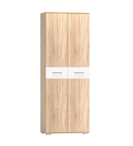 Шкаф 2-х створчатый Бьянка, Сонома / Белый глянец 