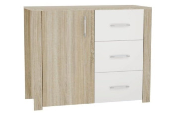 Комод №2 с дверью Сопрано, Сонома/Белый