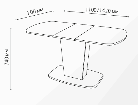 Стол обеденный раздвижной Токио 9, фотопечать 