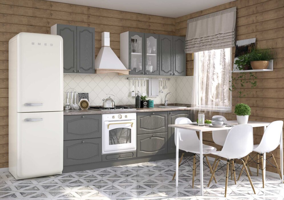 Модульная кухня Венеция (дуб фактурный антрацит) 