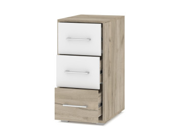 Тумба с ящиками Оливия, Серый дуб/Белый