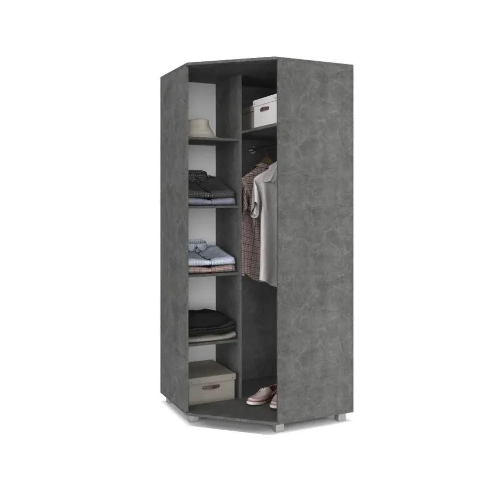 Шкаф угловой Виора, Камень темный/Ирландский дуб 