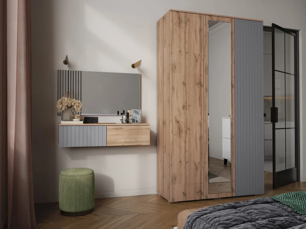 Модульная спальня Ливерпуль, вотан/графит софт  