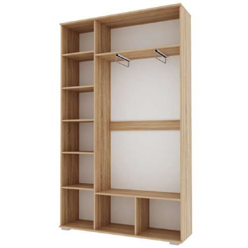 Шкаф 3-х дверный с зеркалом Италия, Сонома/белый глянец