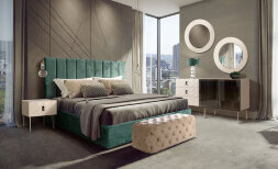 Комод (для гостиной) 1.6 БМКМ-4(Fa) [5] (2 двери стекло) Bogemia Farfalle