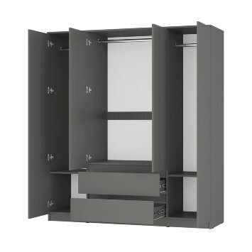 Шкаф 4-х створчатый Симпл, Графит