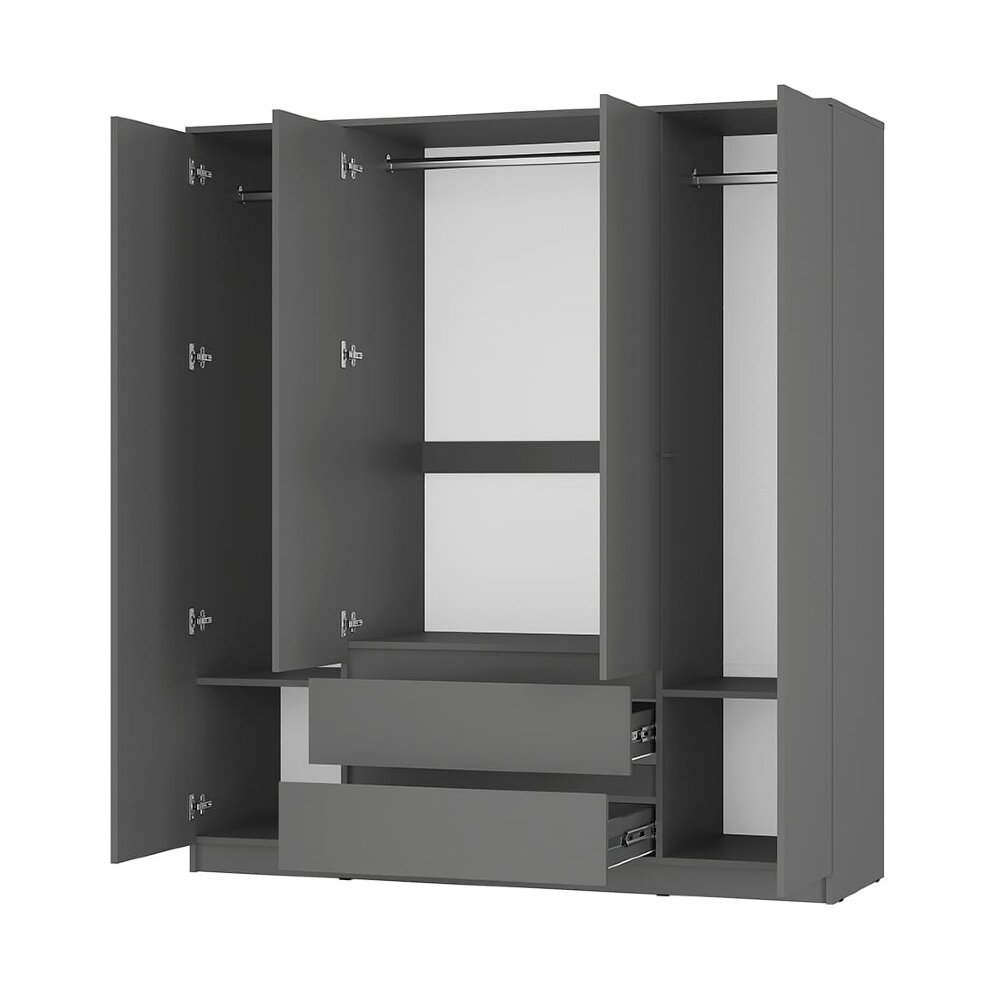 Шкаф 4-х створчатый Симпл, Графит 