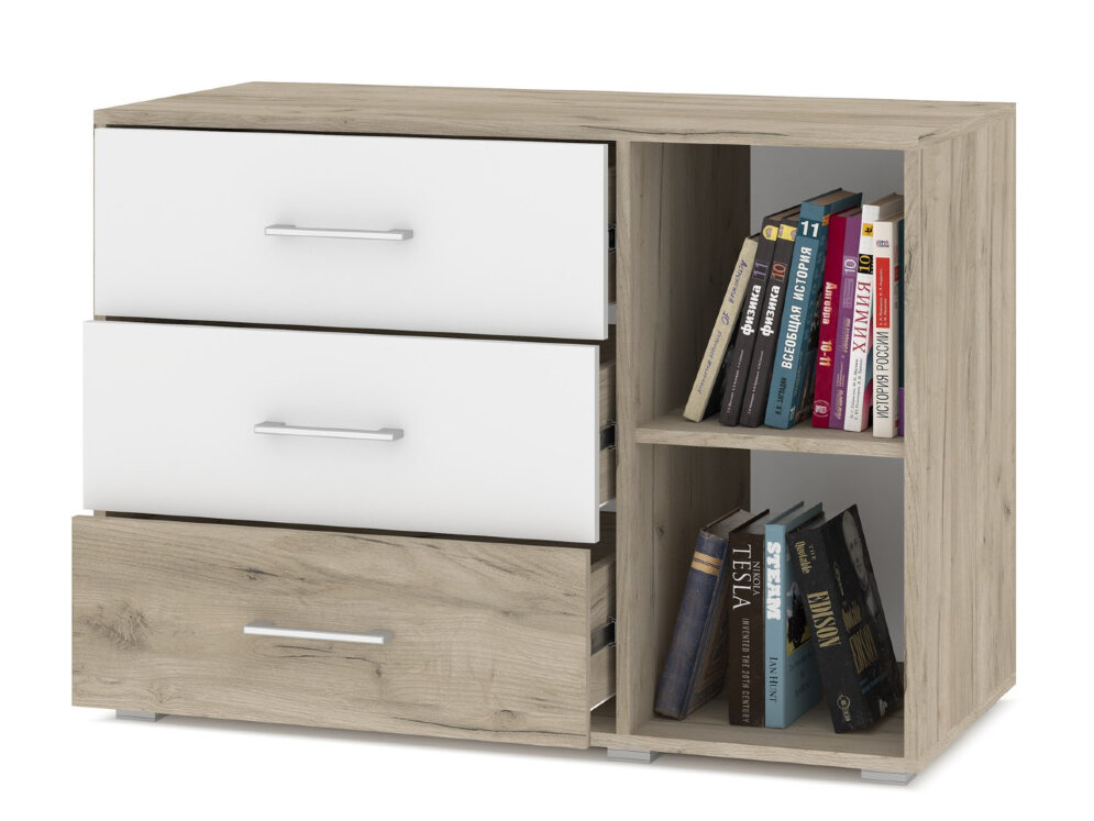 Комод Оливия, Серый дуб/Белый 