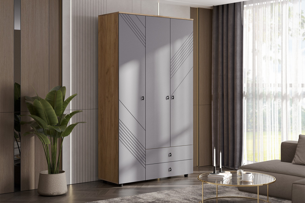 Шкаф трехстворчатый с ящиками Байкал  