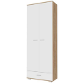 Шкаф 2-х дверный,1 ящик Италия, Сонома/белый глянец 