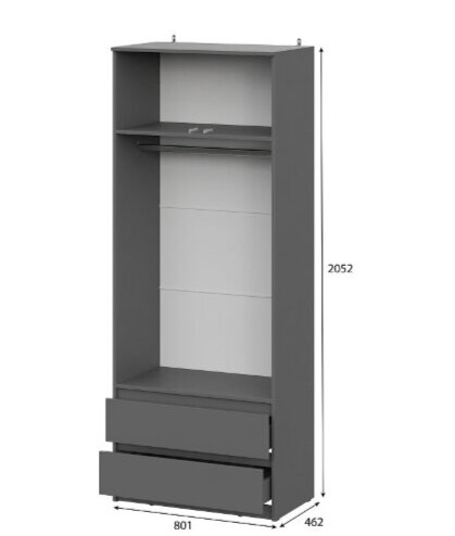 Шкаф двухстворчатый с ящиками Денвер, графит 