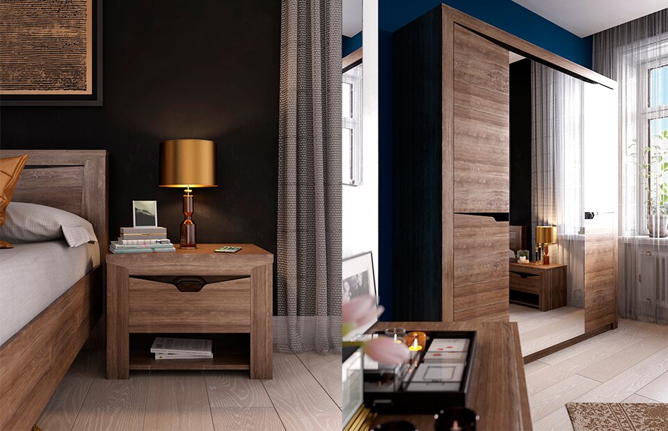 Спальня модульная Соренто, дуб Стирлинг 