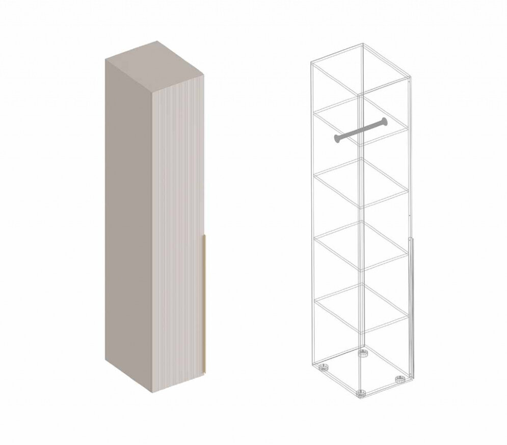 Пенал с полками Тефия 