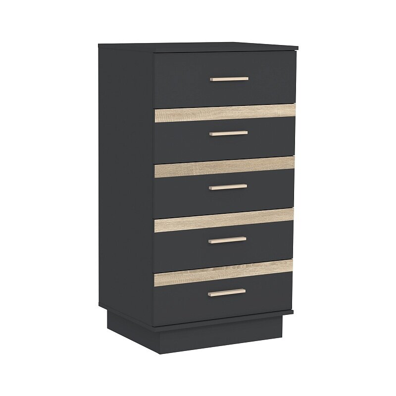 Комод высокий 3 Анона, Антрацит 