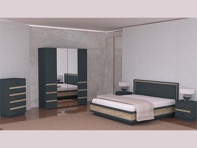 Комод высокий 3 Анона, Антрацит 