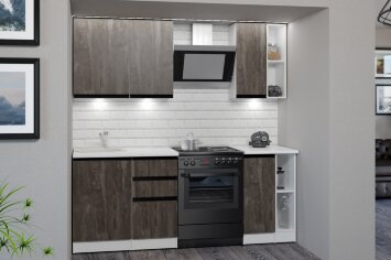 Кухонный гарнитур Ноктюрн медиум, 140 см