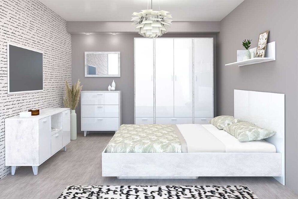 Модульная спальня ЭГО, бетон 3 