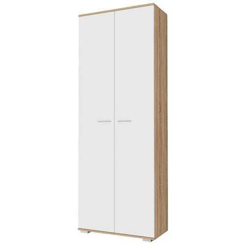 Шкаф 2-х дверный Италия, Сонома/белый глянец 