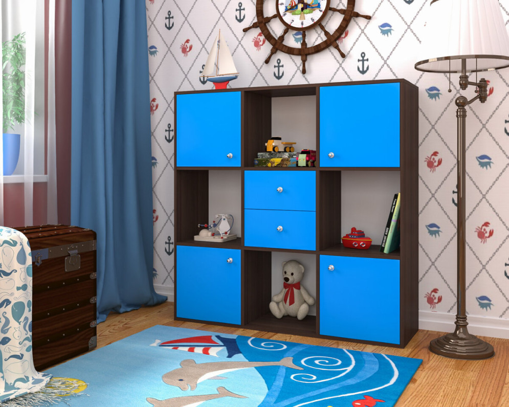 Стеллаж Джери, Белое дерево/ирис  