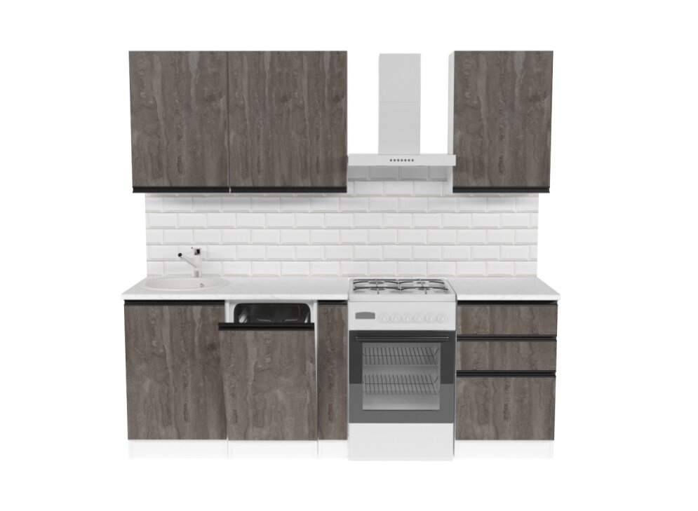 Кухонный гарнитур Ноктюрн стандарт, 160 см 