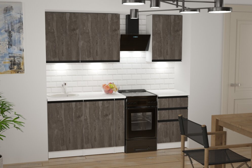 Кухонный гарнитур Ноктюрн стандарт, 160 см 